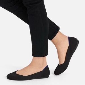 Rothy's Black rounded toe knit ballet flats. 10.5